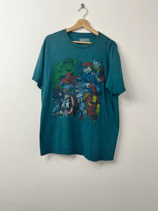 Vintage Marvel T Shirt Green / Blue