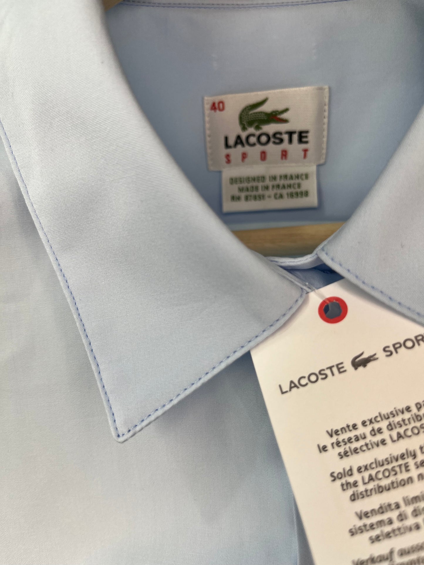 Lacoste Woven Short Sleeved Shirt Blue